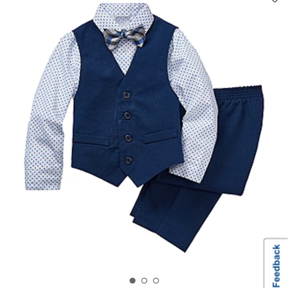 Navy Vest and Pants Set with Bow Tie